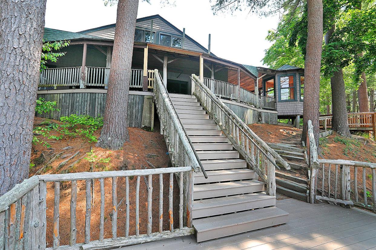 The Needles Lodge at Camp Kiwanee in Hanson, which overlooks Maquan Pond, on Friday, June 2, 2023.