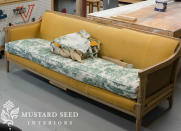 <body> <p>Blogger and decorator Miss Mustard Seed saw potential in this <a rel="nofollow noopener" href=" http://www.bobvila.com/articles/how-to-sell-on-craigslist-pro-tips/?bv=yahoo" target="_blank" data-ylk="slk:Craigslist;elm:context_link;itc:0;sec:content-canvas" class="link ">Craigslist</a> find, but to make this sofa suit her country classic home design, she had to scrap the retro upholstery.</p> <p><strong>Related: <a rel="nofollow noopener" href=" http://www.bobvila.com/slideshow/16-new-things-you-can-do-with-old-furniture-49928?bv=yahoo" target="_blank" data-ylk="slk:16 New Things You Can Do with Old Furniture;elm:context_link;itc:0;sec:content-canvas" class="link ">16 New Things You Can Do with Old Furniture</a> </strong> </p> </body>