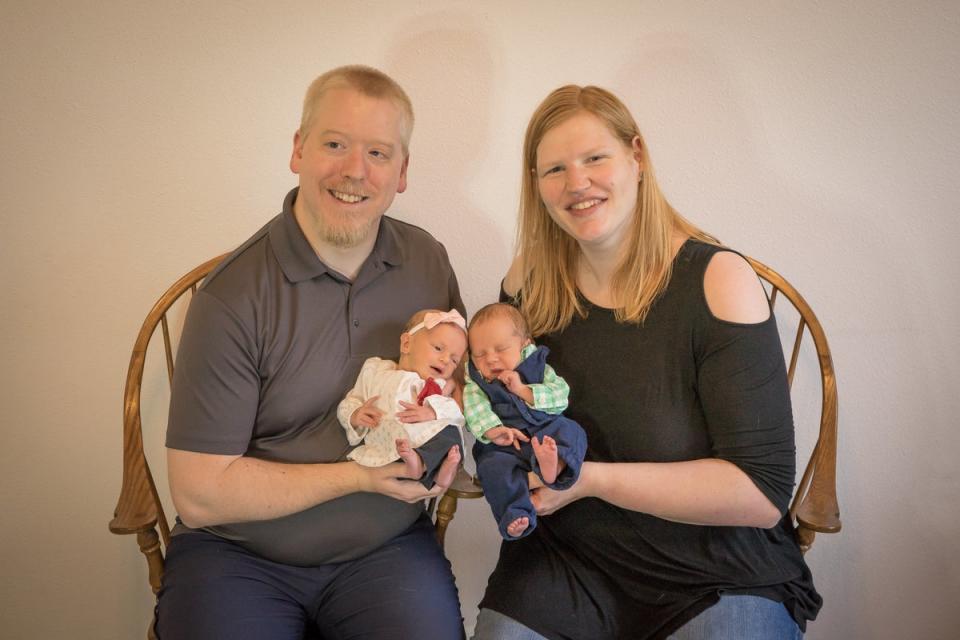 Lydia was born at five pounds, 11 ounces, and Timothy was six pounds, seven ounces (Courtesy of National Embryo Donation Center)