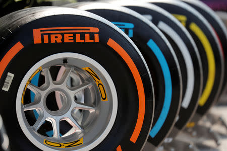 FILE PHOTO: Formula One F1 - Italian Grand Prix - Circuit of Monza, Monza, Italy - August 30, 2018 General view of Pirelli tyres REUTERS/Stefano Rellandini/File Photo