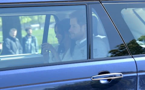 Prince Harry and Meghan Markle arrive for Wedding rehearsals today in Windsor - Credit: Karwai Tang/Karwai Tang