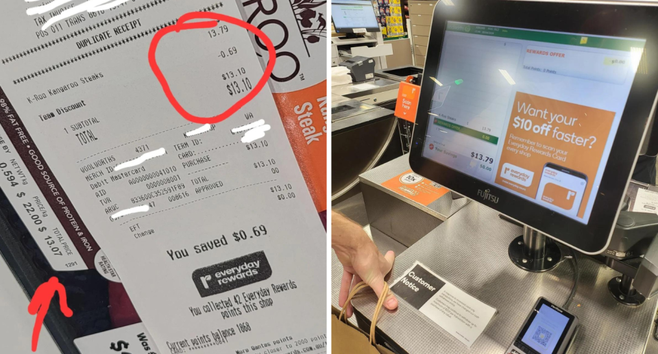 Woolworths receipt error