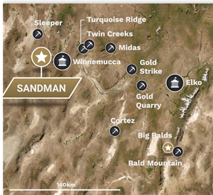Regional location map of Sandman Project