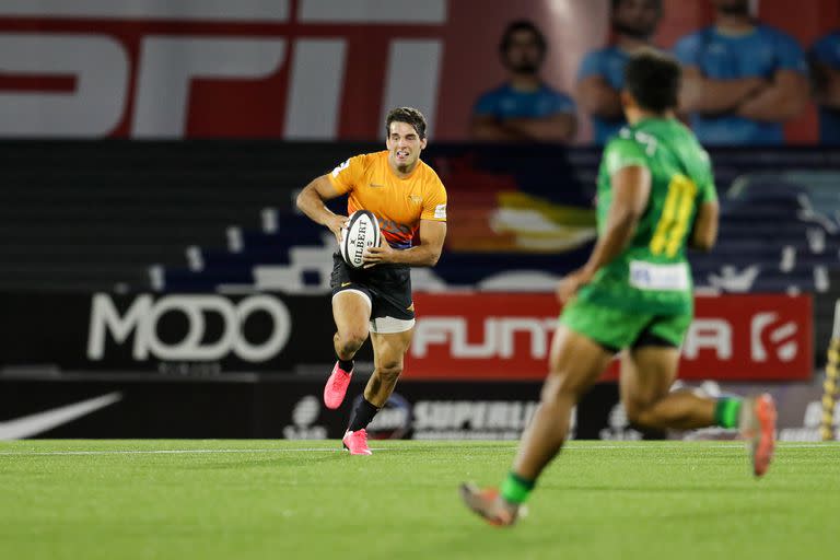 Escena del partido que disputaron Jaguares XV y Cobras XV por la Superliga Americana de Rugby 2021