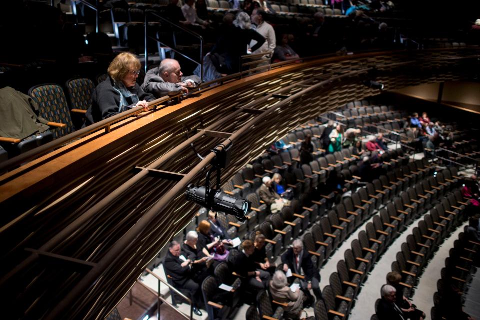 Guests find their seats in the theater as the grand opening of the Performing Arts Center ensues Saturday evening, Jan. 17 at the Roland E. Powell Convention Center in Ocean City.