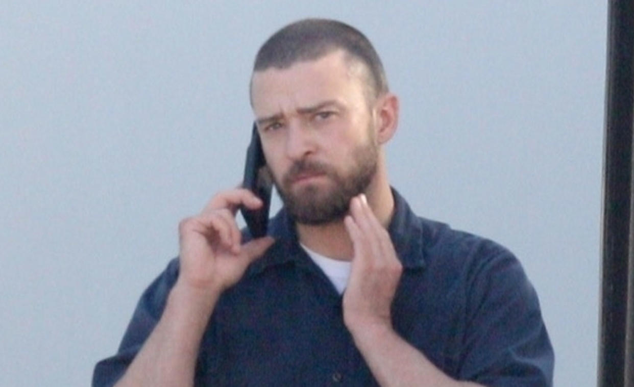 Justin Timberlake reports to "Palmer" set. (Photo: Backgrid)