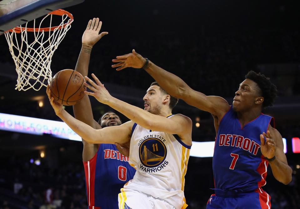Klay Thompson might be No. 4 in the Warriors' pecking order, but he's still really, really good. (Getty Images)