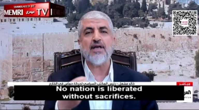 Khaled Mashaal, exlider de Hamas, durante la entrevista