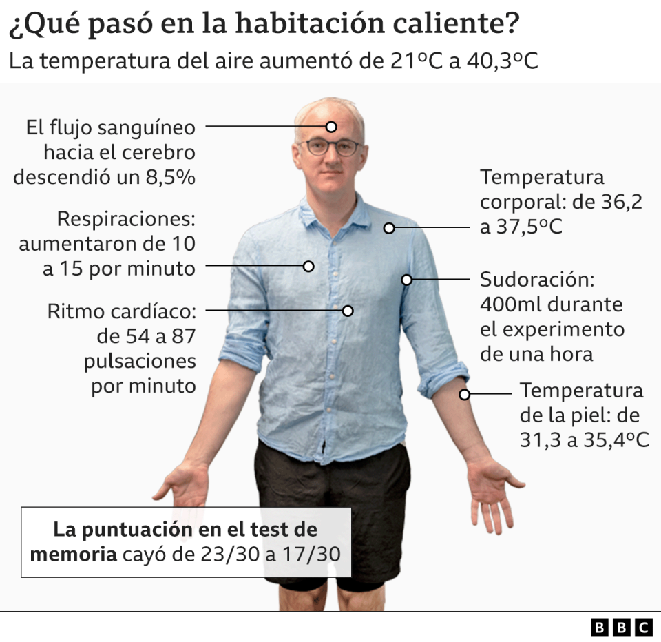 Gráfico sobre los efectos de la ola de calor en el cuerpo.