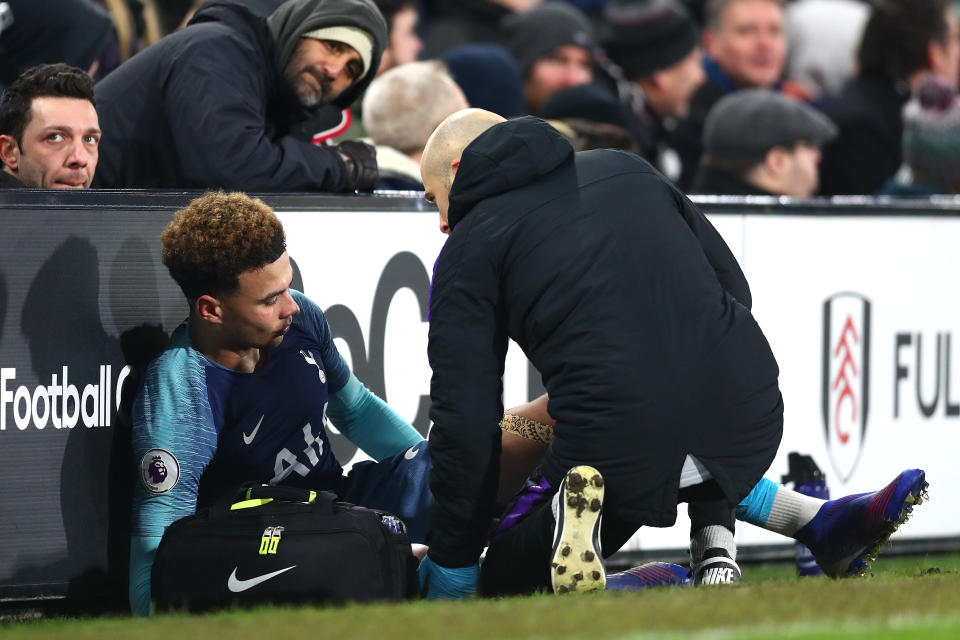 Dele Alli faces several weeks on the sideline after injuring his hamstring against Fulham