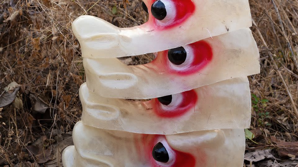 Unfinished dragon head props piled on the ground in Huozhuang, Henan province. - Zhang Xiao