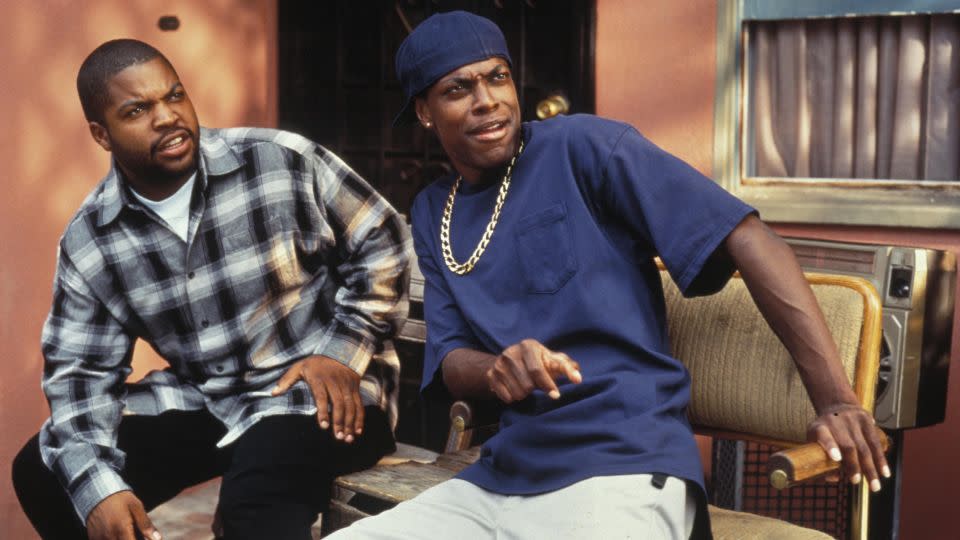 Ice Cube and Chris Tucker star in "Friday." - Nicola Goode/New Line/Kobal/Shutterstock