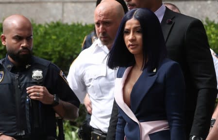 Singer Cardi B leaves Queens County Criminal Court in the Queens Borough of New York