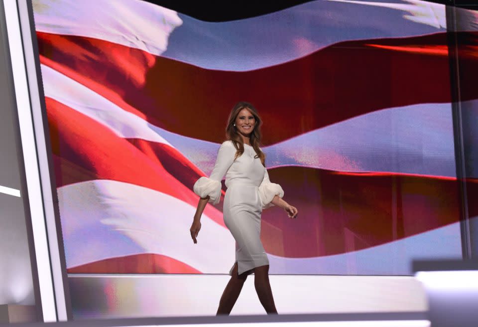 Even Melania's white dress can be copied. Photo: Getty Images