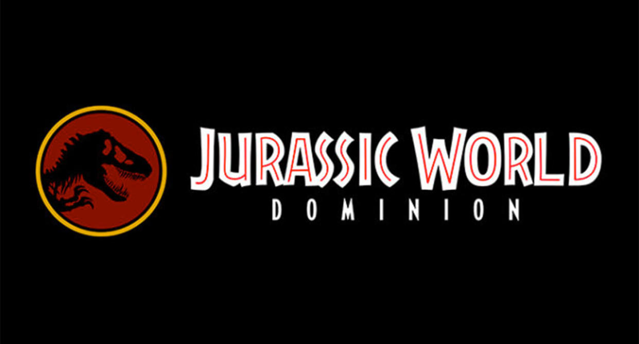 The title treatment for <i>Jurassic World: Dominion</i> (Amblin)