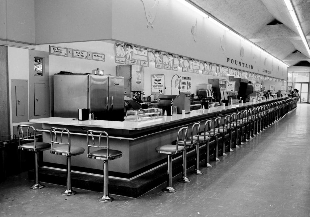 Kress Fountain Lunch Counter downtown, date unknown.