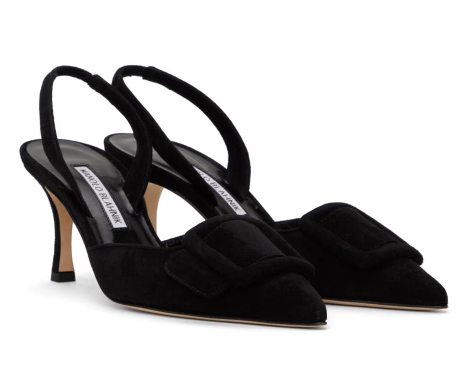 MANOLO BLAHNIK Black Maysli Heels