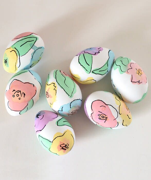 Watercolor Floral Eggs