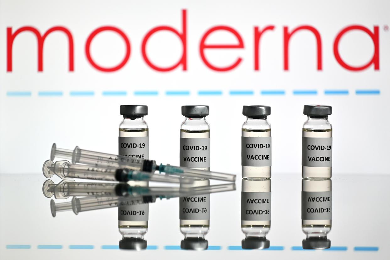 <p>Moderna’s Covid vaccine gets emergency use authorisation from FDA</p> (JUSTIN TALLIS/AFP via Getty Images)