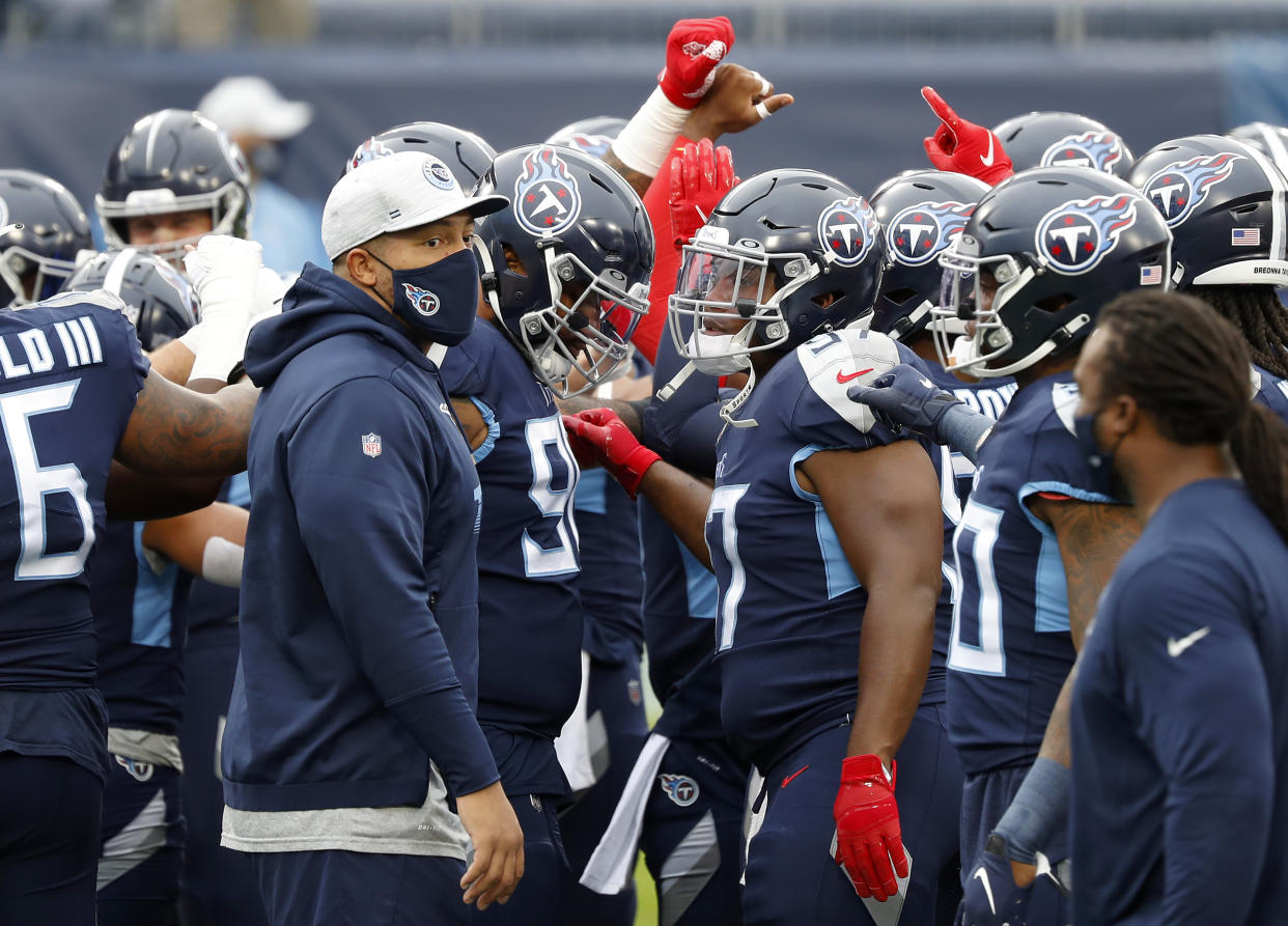 The Titans are reportedly being fined for violations of the NFL's COVID-19 protocols that may have contributed to their early-season team-wide outbreak. (Photo by Frederick Breedon/Getty Images)