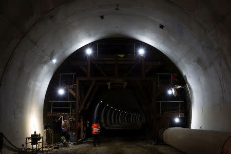 A view of the "Vjeternik" tunnel construction site of the Bar-Boljare highway, Montenegro June 11, 2018. REUTERS/Stevo Vasiljevic