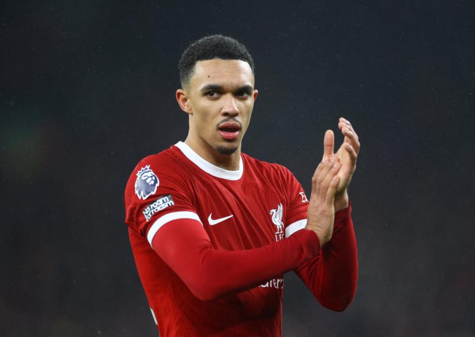 Absence: Trent Alexander-Arnold will play no part for Liverpool against Chelsea (REUTERS)