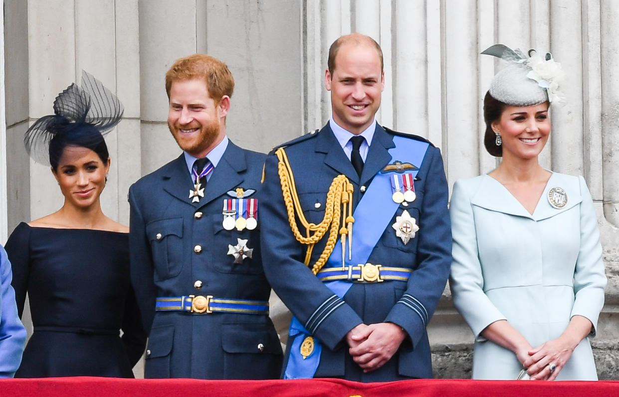 Prince William and Kate Middleton are celebrating the birth of Meghan Markle and Prince Harry's baby girl. (Photo: Anwar Hussein/WireImage)