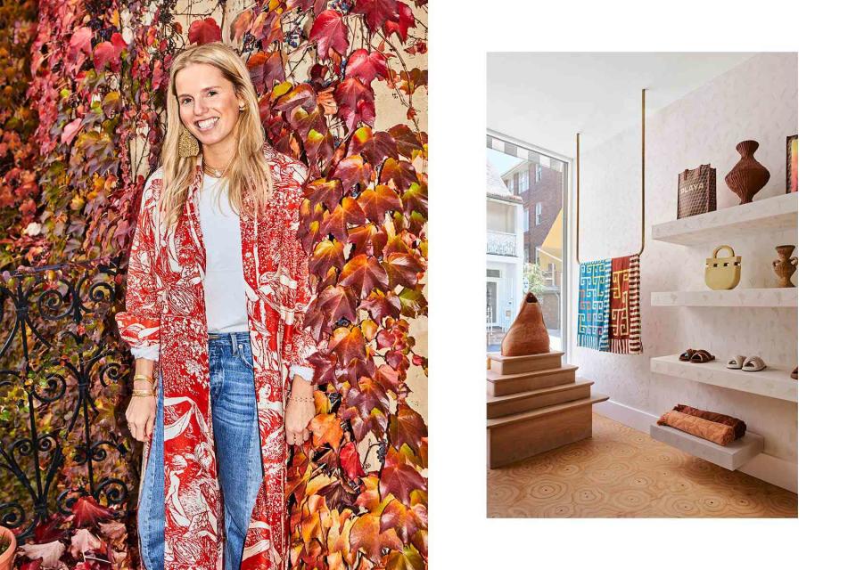 <p>From left: Anson Smart/Courtesy of Lucy Folk; Raphael Lugassy</p> From left: Australian designer Lucy Folk; Folk’s latest boutique, in Sydney’s Paddington district. 