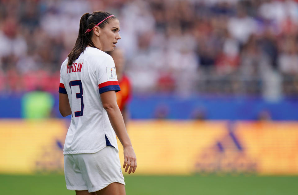 USA's Alex Morgan Spain v United States - FIFA Women's World Cup 2019 - Round of 16 - Stade Auguste-Delaune II 24-06-2019 . (Photo by  John Walton/EMPICS/PA Images via Getty Images)