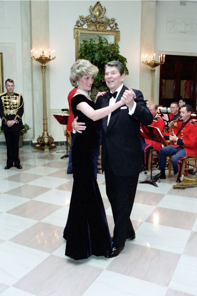 From left: Princess Diana and President Ronald Reagan at a White House dinner on Nov. 9, 1985 | REX/Shutterstock