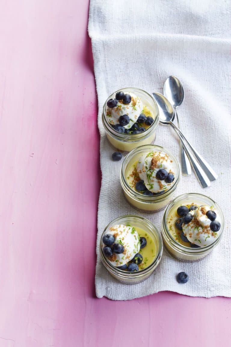 Key Lime and Blueberry Pies in Jars