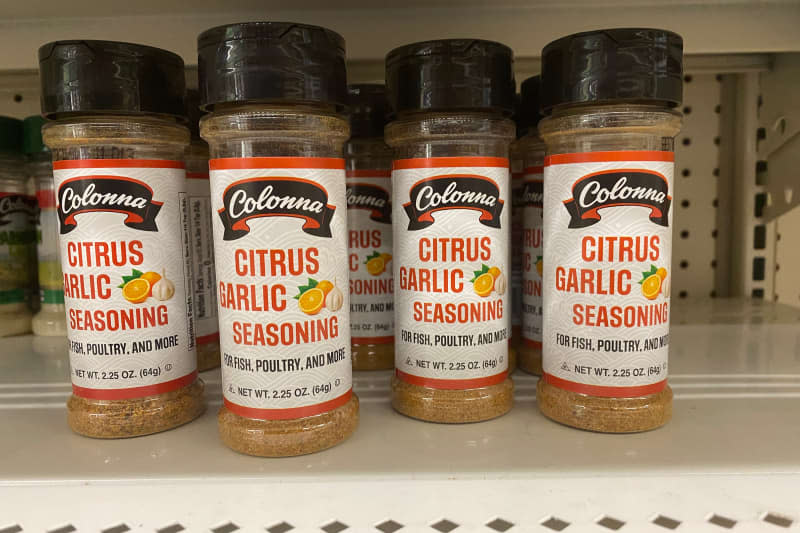 Citrus Garlic Seasoning on store shelves.