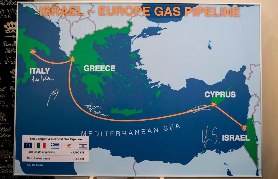 Israel Cyprus Greece Italy Mediterranean Europe gas pipeline