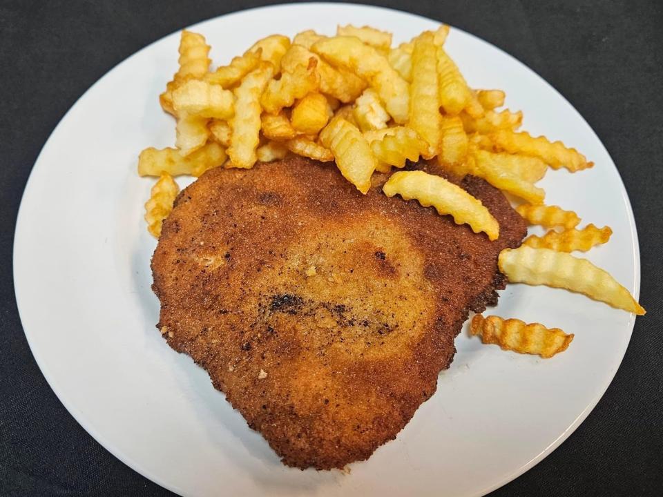 Schnitzel and fries from Schnitzel Time in Palm Coast.