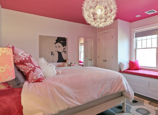 <body><p>Cheerful pink is a natural choice for rooms where sunlight is limited. The shade you're drawn to dictates how and where best to use it. Pale rose and seashell can brighten all four walls, but bolder hues like watermelon and fuchsia can overwhelm a dimly lit space—save those for an <a rel="nofollow noopener" href=" http://www.bobvila.com/pink-kitchen/46922-awesome-accents-17-ways-to-make-any-space-pop-with-color/slideshows?bv=yahoo" target="_blank" data-ylk="slk:accent wall;elm:context_link;itc:0;sec:content-canvas" class="link ">accent wall</a>.</p></body>