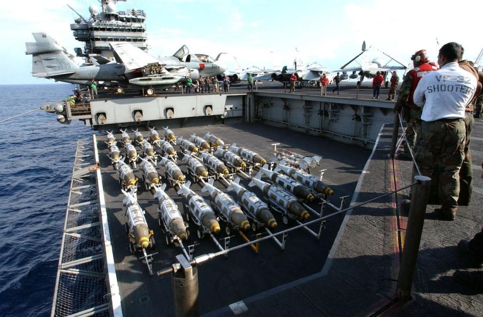 Joint Direct Attack Munitions on a boat.