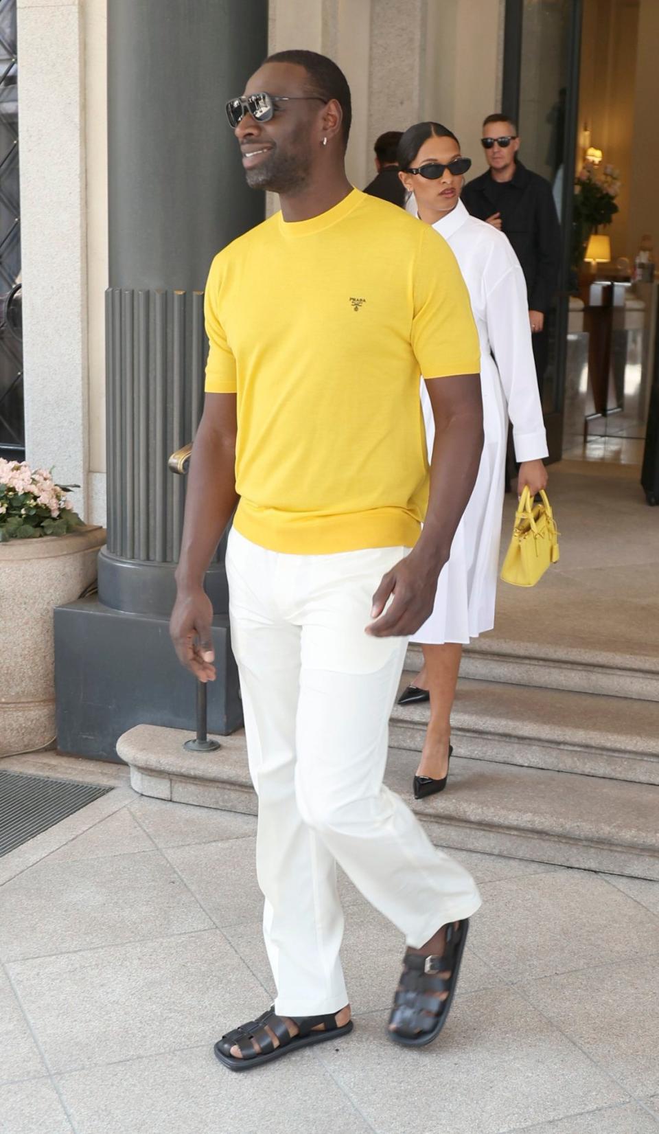 French actor Omar Sy wore fisherman sandals at Milan Fashion Week 2024