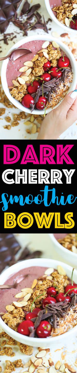 Dark Cherry Chocolate Smoothie Bowls