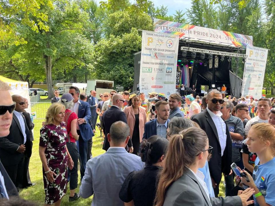 Pittsburgh LGBTQ Pride festival surprise FLOTUS visit press pool writer Christopher Wiggins