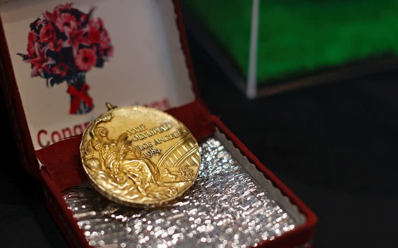 The 1984 Olympic Light Heavyweight Gold Medal awarded to Yugoslavian boxer Anton Josipovic is pictured ahead of the upcoming "Sports: Legends" auction in Culver City