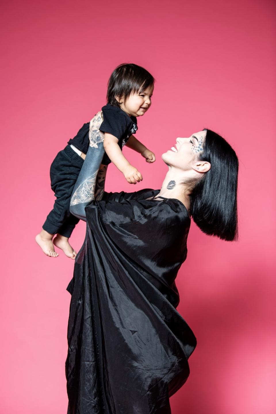 Kat Von D and son Leafar