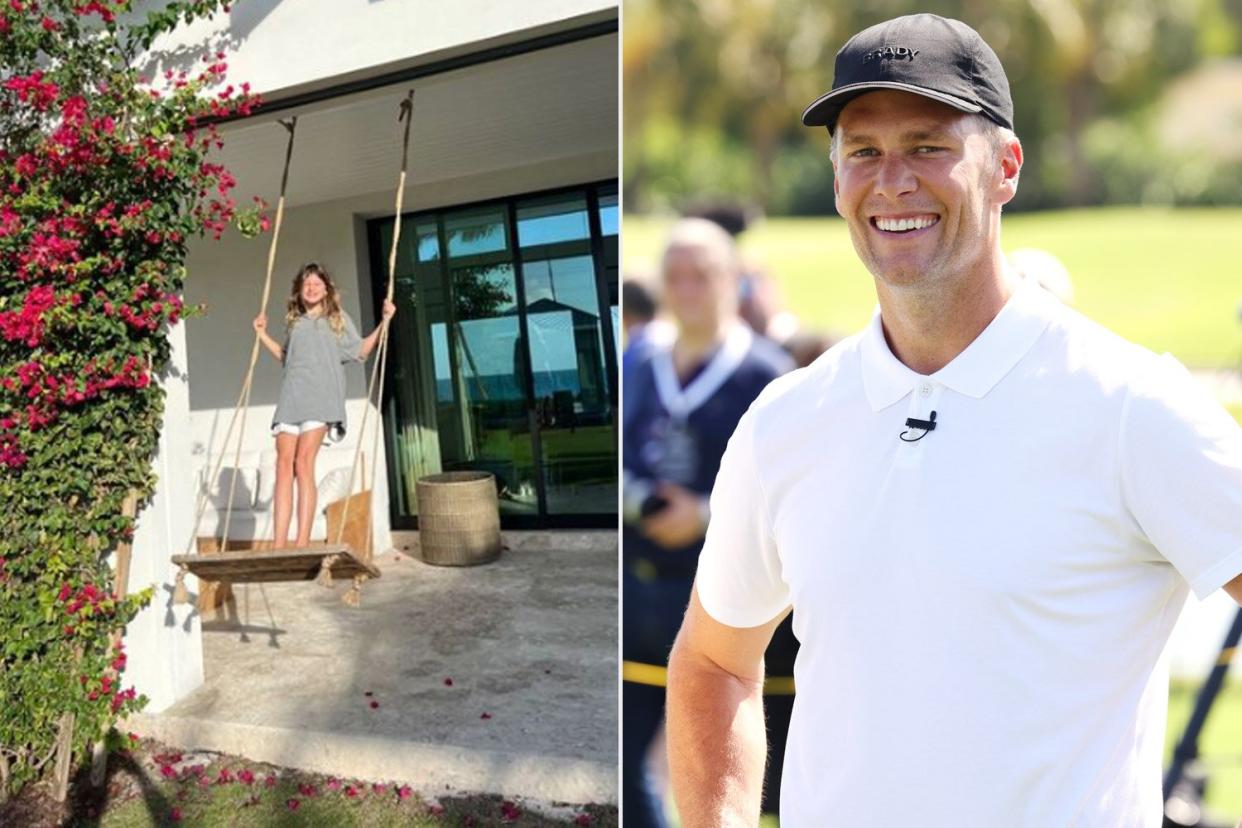 https://www.instagram.com/tombrady/. Tom Brady/Instagram; MIAMI BEACH, FLORIDA - MAY 04: IWC brand ambassador and seven-time World Champion quarterback Tom Brady during The Big Pilot Challenge, an entertaining charity golf challenge organized by IWC Schaffhausen at the Miami Beach Golf Club on May 4, 2022 in Miami Beach, Florida. (Photo by Alexander Tamargo/Getty Images for IWC Schaffhausen)