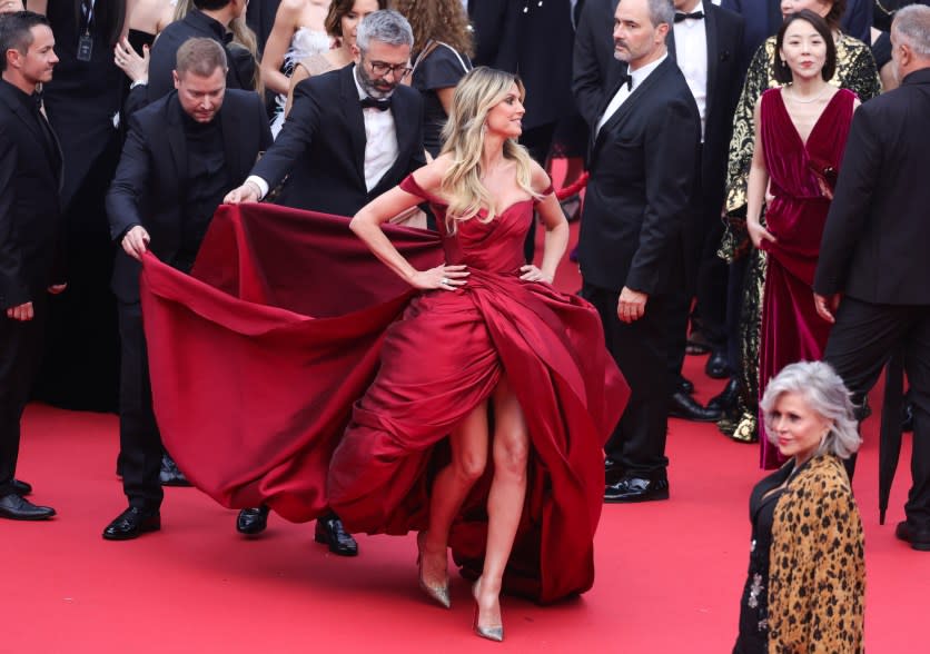 Heidi Klum poses on the red carpet during arrivals for the opening ceremony and the screening the film 