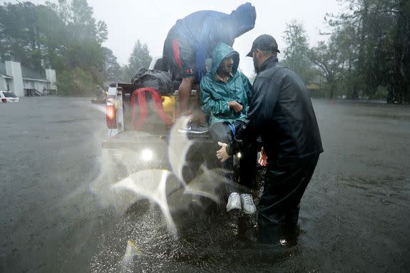 Rescues were underway even as Florence's heavy rains and winds continued to batter the region.