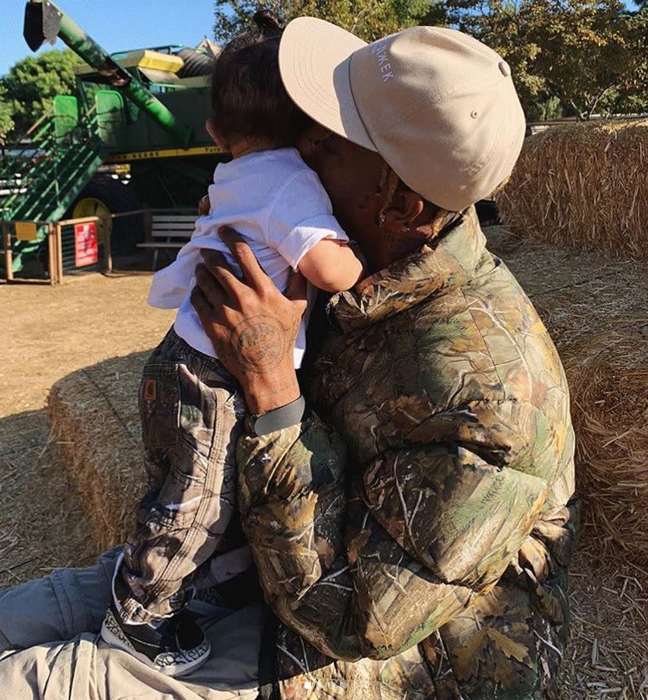 Travis Scott and daughter Stormi