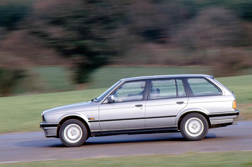<p>It was easy to assume that the first 3 Series estate would be more practical than the saloon, but that’s not quite how things were. By BMW’s own figures, most of the saloons in the range had a luggage capacity, measured by the VDA method, of <strong>425 litres</strong>, though in the case of the 325i this fell to <strong>404 litres</strong>. In the Touring, the capacity was significantly inferior at <strong>370 litres</strong>.</p><p>To be fair, if you folded down the rear seats the Touring’s figure increased spectacularly to <strong>1125 litres</strong>, but reviewers at the time were quick to notice that, with a full set of passengers on board, the Touring could carry less luggage than any of the saloons.</p>