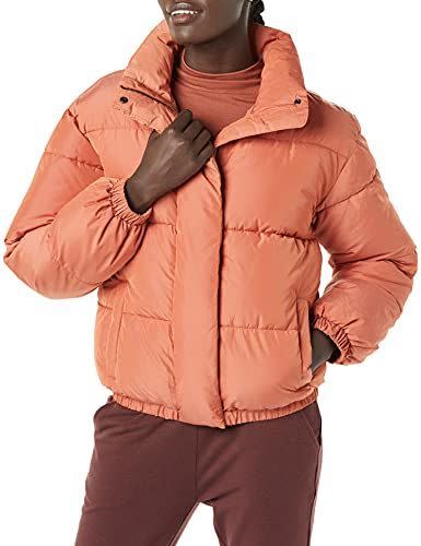 1) Mock-Neck Short Puffer Jacket