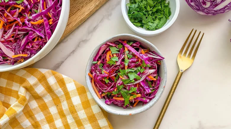 purple red cabbage salad