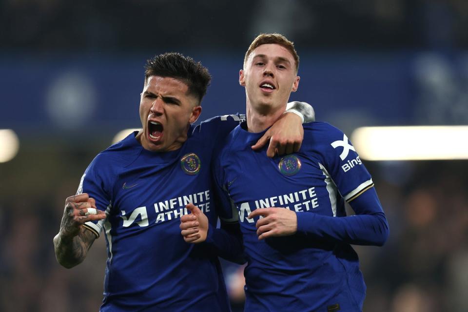 Man of the match: Cole Palmer (right) notched a goal and an assist for Chelsea (Chelsea FC via Getty Images)