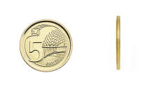 The 5-cent coin is made of multi-ply brass plated steel, has a plain edge pattern, and has a diameter of 16.75mm and a thickness of 1.22mm. The back design features the Esplanade, Singapore’s iconic centre for performing arts. (MAS Photo)